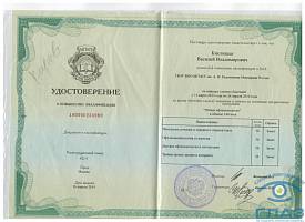 Сертификат Кислицын Василий Владимирович
