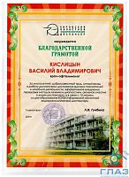 Сертификат Кислицын Василий Владимирович
