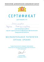 Сертификат Пономарёва Ирина Владимировна