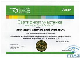 Сертификат Кислицын Василий Владимирович